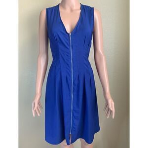 🖤 H&M blue pleated dress with zipper